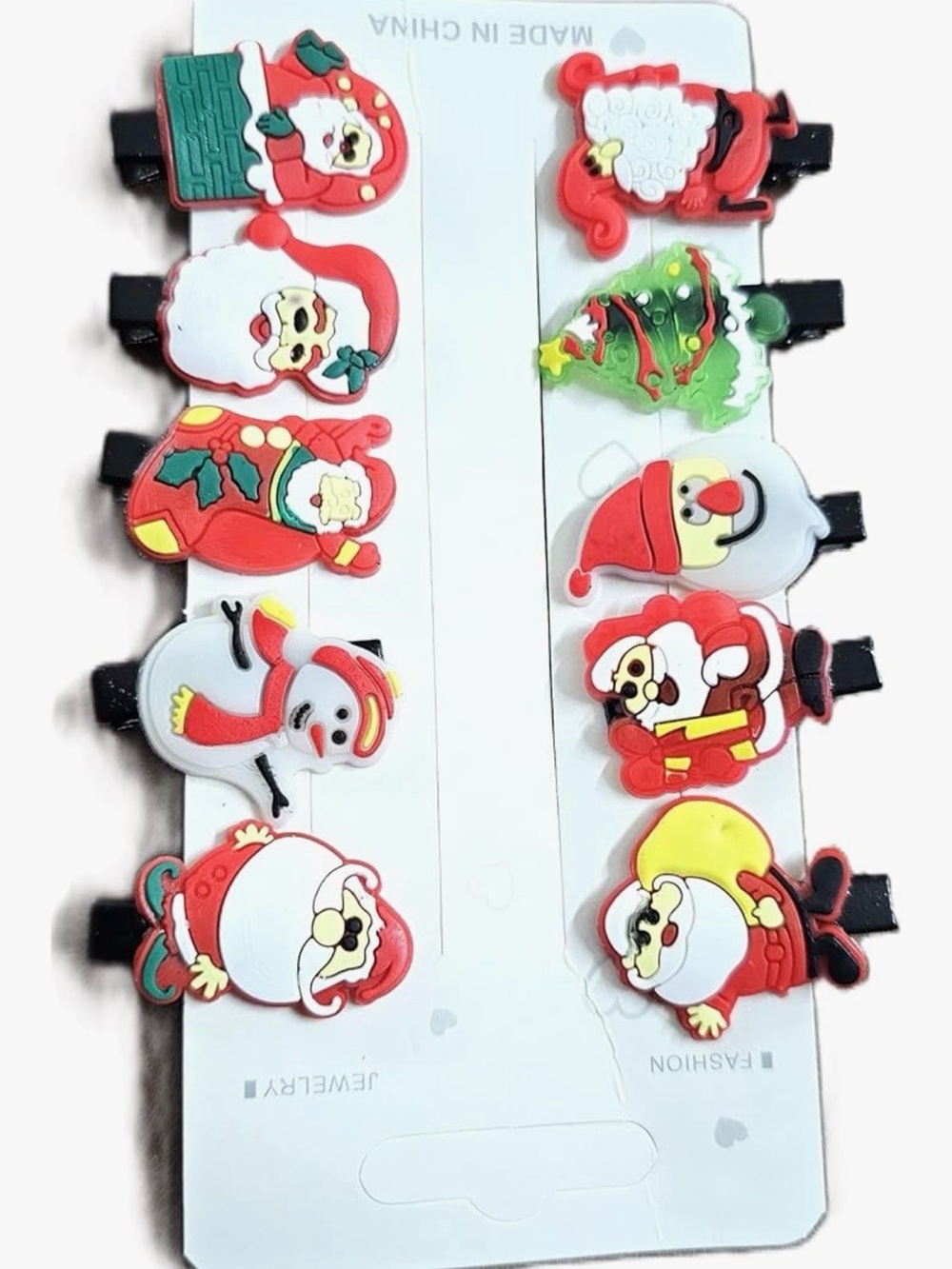 Boutique 9 Christmas Character Hair Clips - Red, White, Green, Yellow